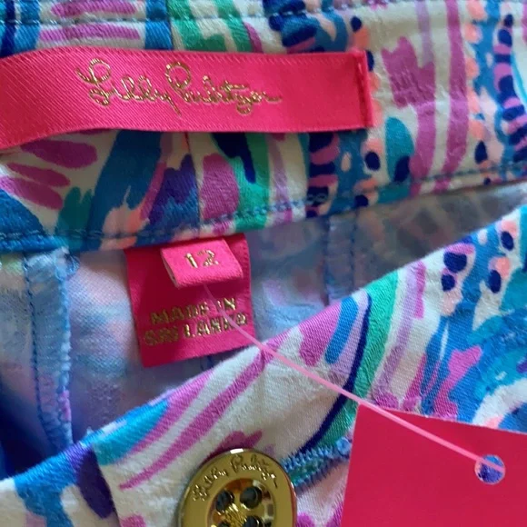 Lilly Pulitzer NWT Kelly Ankle Skinny Pants Happy as a Clam pattern size 12 - Picture 5 of 11